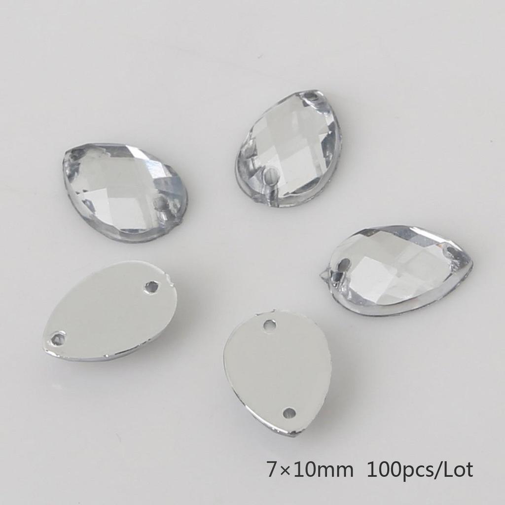 Teardrop Mesh Surface Flat-Bottom Acrylic Rhinestone for DIY Apparel & Jewelry