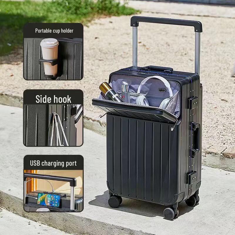Front-Opening Aluminum Frame Luggage