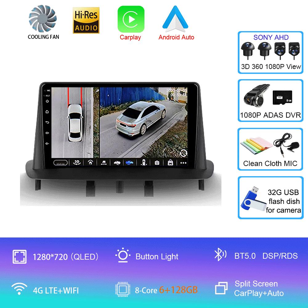 Android 14 Video Player  Car Radio For Renault Megane 3 2008 - 2014 Multimedia Navigation GPS No 2din 2 Din Dvd