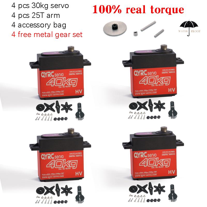4Pcs Waterproof 20kg 25kg 30kg 35kg 40kg digital servo metal gear 180° high speed 25T arm for 1/8 1/10 RC baja crawler Cars boat