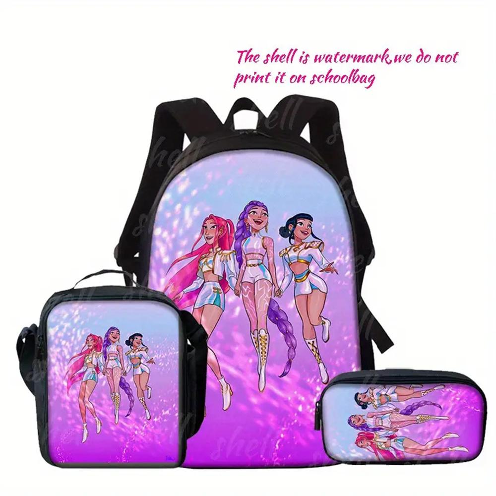 K-Pop Hunter Magic Girls New Children's Backpack DIY Customizable Unisex Student Bag Kindergarten Double Shoulder Cute Cartoon