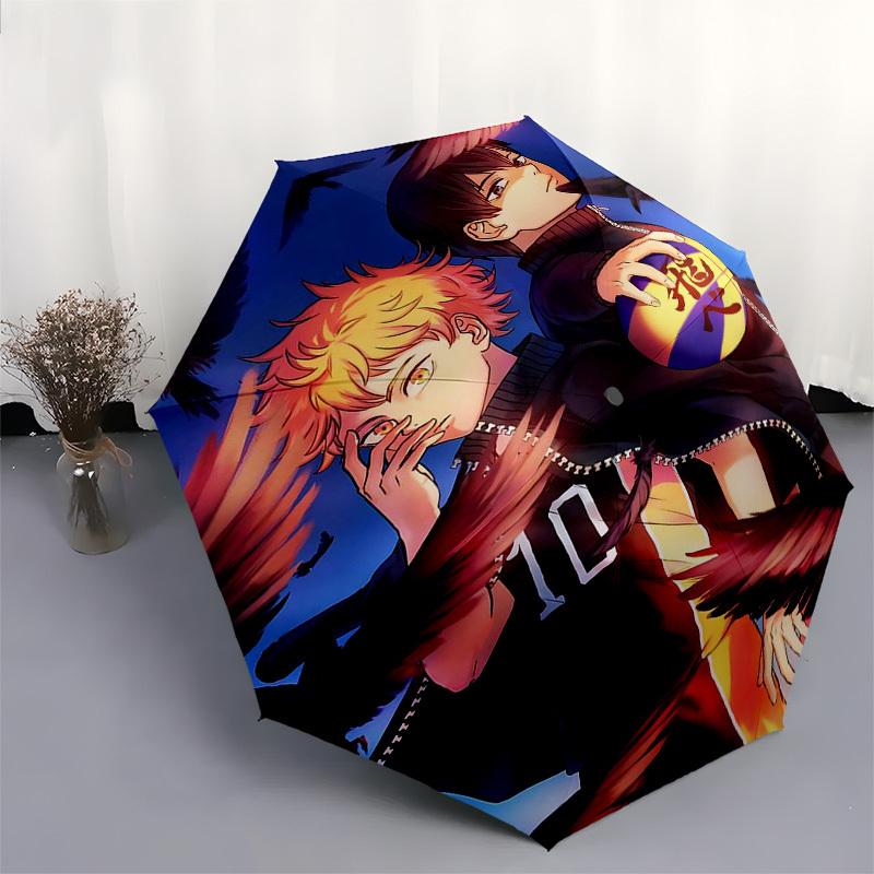 1pc Halloween Horror Icons Automatic Opening Umbrella, Portable 3-Fold Design with 8-Bone Iron Frame, Outdoor Umbrella for Fans, Travelers, Everyday U