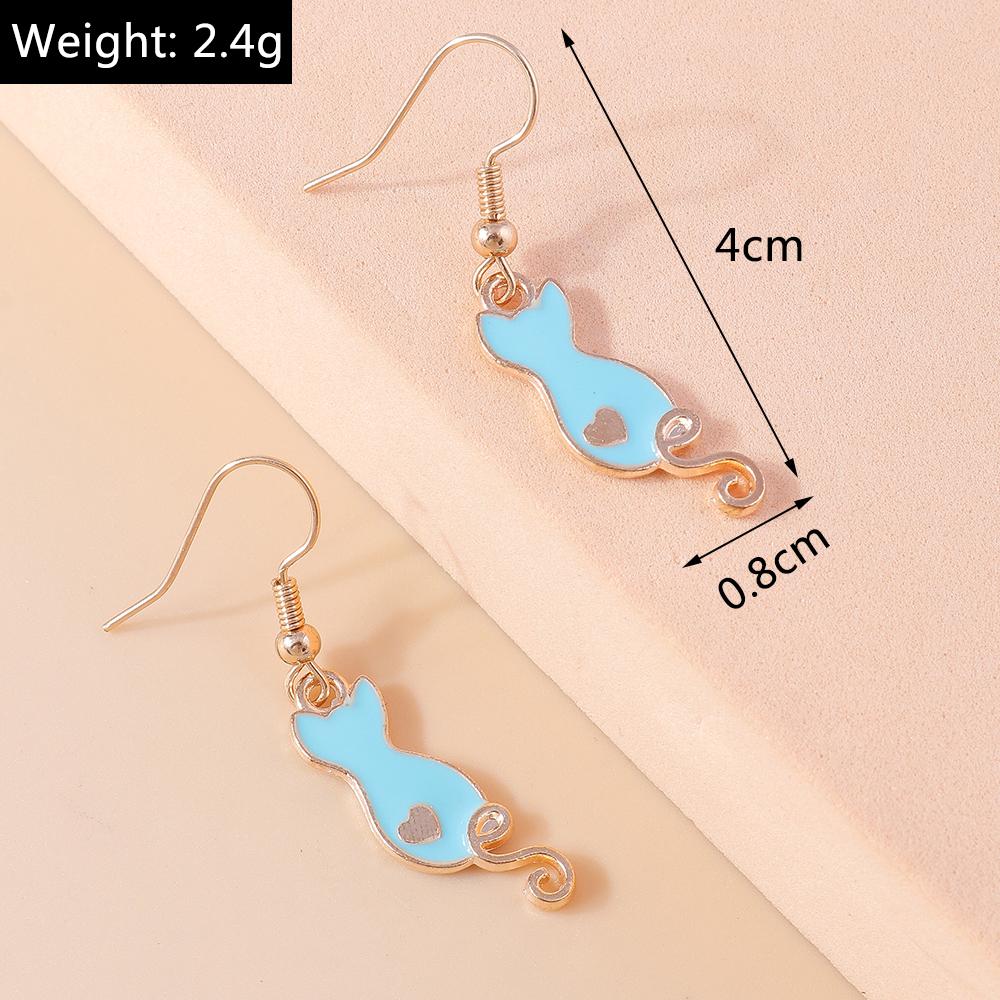 Cute Cartoon Animal Cat Dog Puppy Earrings for Women Dinosaur Drop Earrings Girls Party Holiday Jewelry Gifts