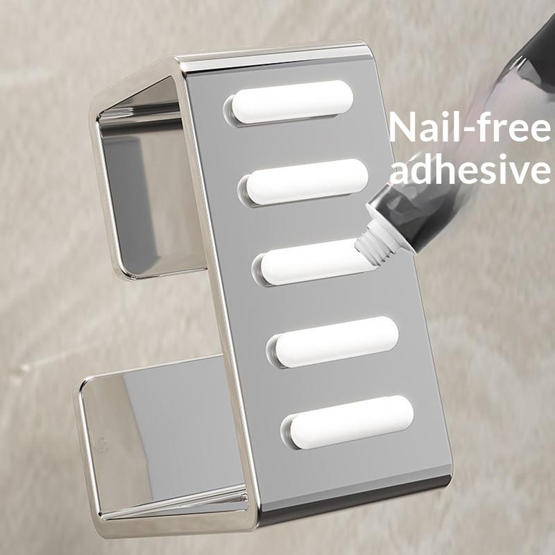 2Pcs Stainless Steel Washbasin Hook Multifunction Punch-Free Kitchen Bathroom Rack Basin Storage Rack Towel Hanging Holder