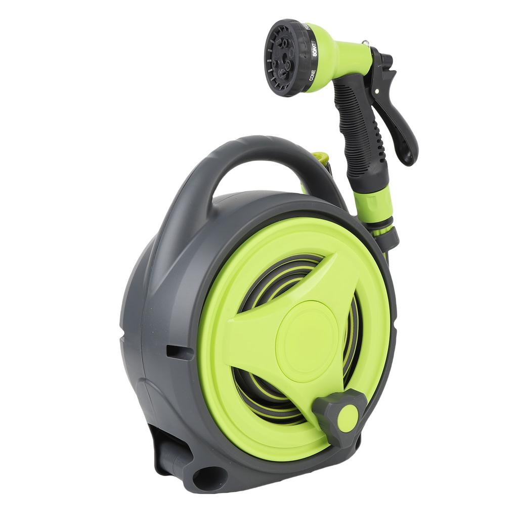 Portable Hose Reel, High Efficiency Water Hose Reel with Spray Nozzle 39.4 Feet for Garden