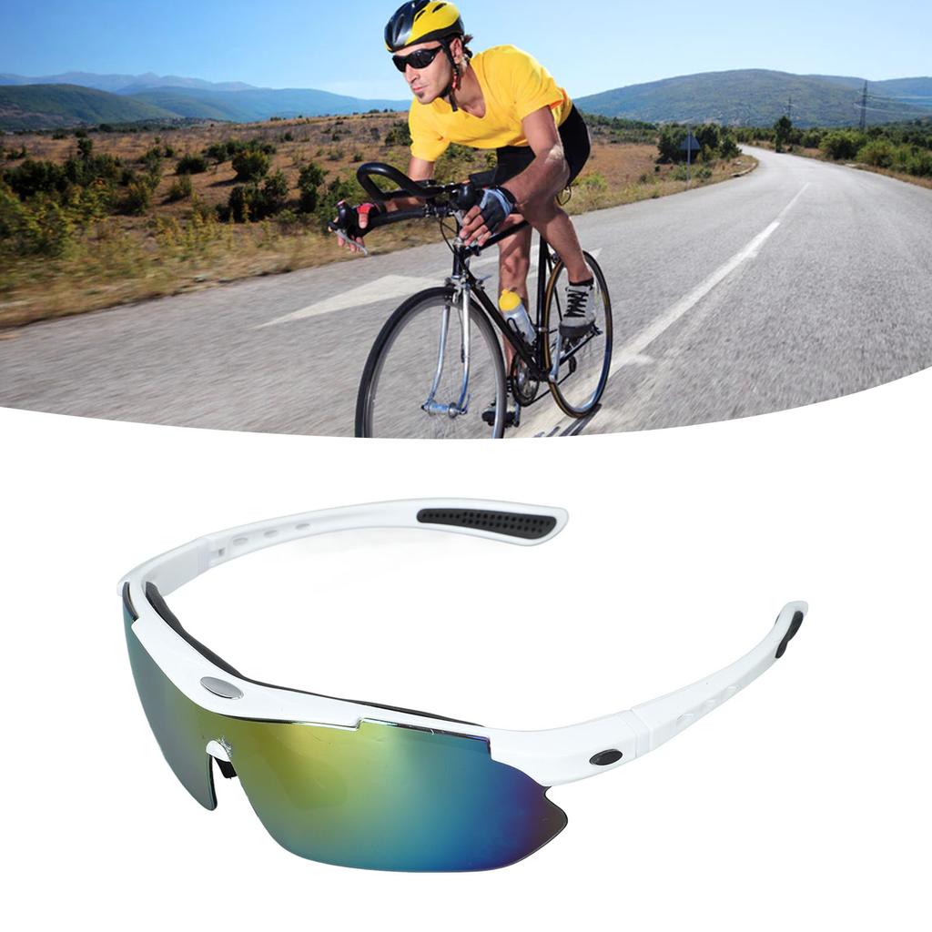 Outdoor Cycling Riding Polarized Fishing Glasses Mountain Bike Riding Sunglasses for Camping White