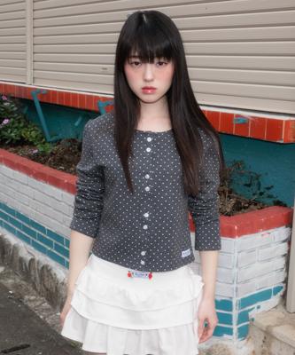 Rosefrantz Dot Button Point Cardigan [Charcoal]
