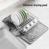 Kitchen Counter Silicone Drying Mat Silicone Dishes Drain Mat Tableware Insulation Slope Drain Mat