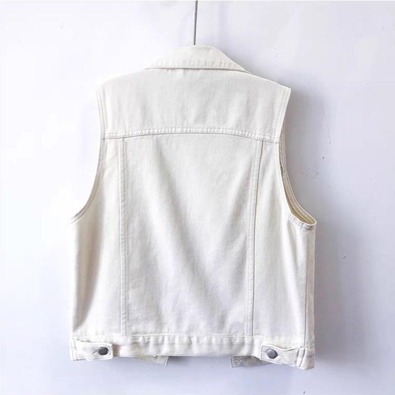 Vest Denim Women Summer Solid Color Casual Undershirt Sleeveless Jacket Tops