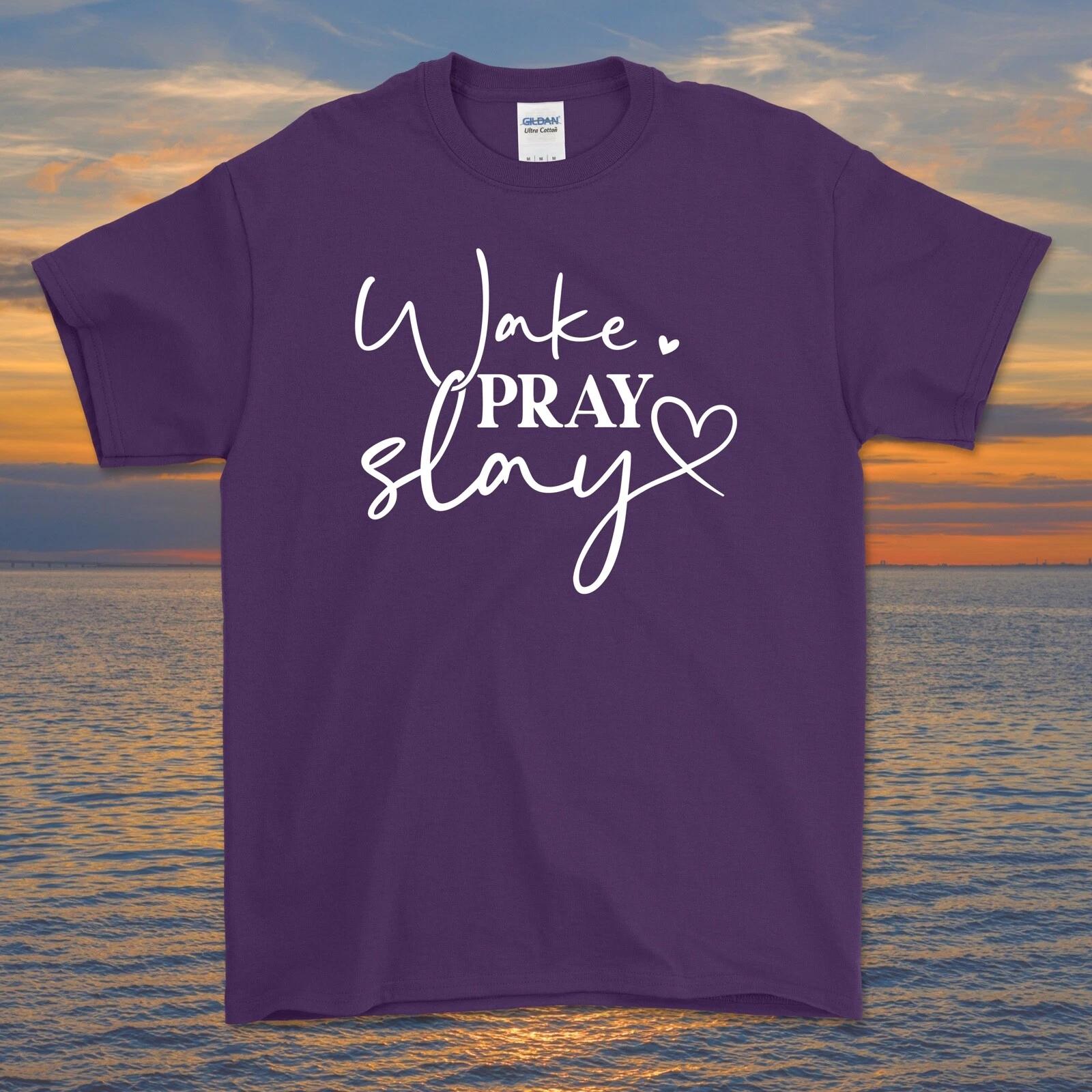 Wake Pray Slay graphic tee shirt | Christian Bible God Psalm Gospel Proverbs 2XL