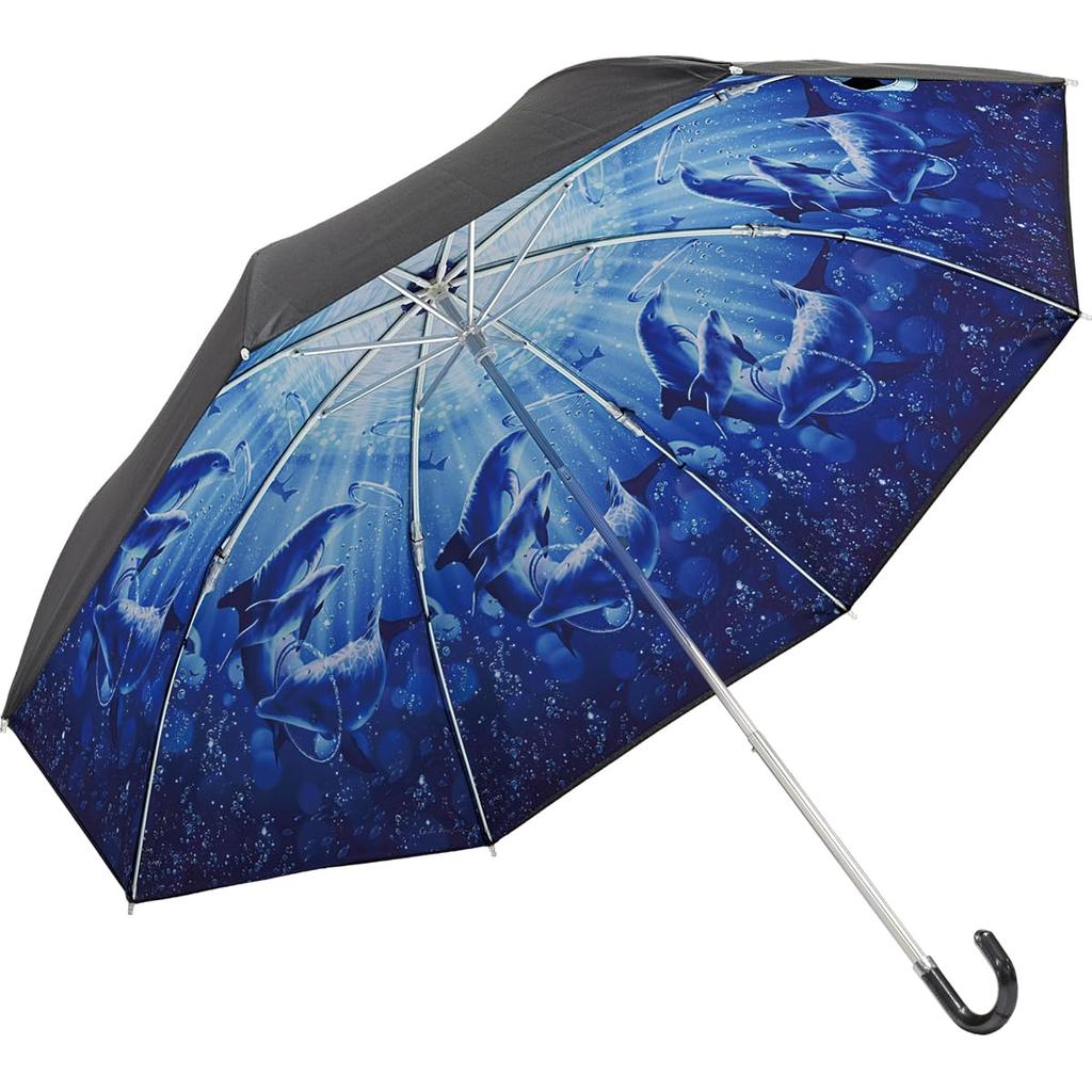 YouPower Christian Riese Lassen Folding Rain or Umbrella, Shine, "Dolphin Symphony"