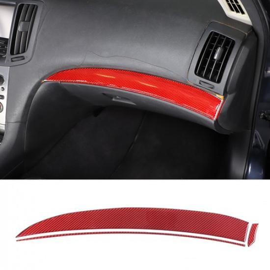 Red Carbon Fiber Dashboard Cover Trim Sticker For Infiniti G37 Sedan 2010-13