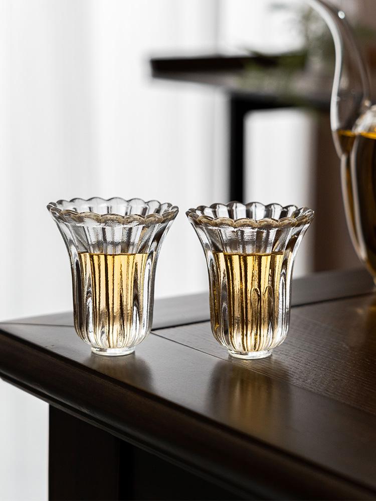 Handmade Japanese  Tea Cup for Drinking Tea Heat Resistant Glass Small Tea Cup Personal Dedied Owner Cup