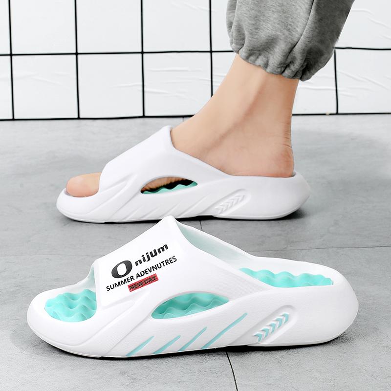 Fahion Men's Massage Slippers Indoor Outdoor Sandals Beach Casual Shoes Comfortable Slides Men's Home Slippers Big Size 46 47