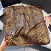 Luxury Square Scarf For Women Elegant Ladies Hijab Leopard Print Neckerchief Bandanas Summer Soft Stain Faux Silk Scarves Shawl
