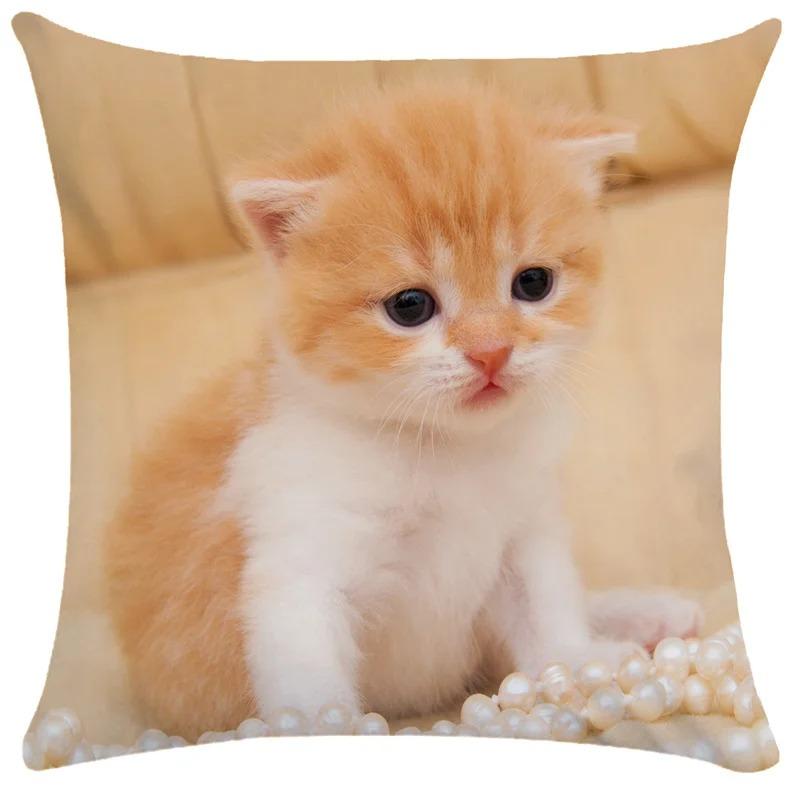 Cute Cat Pattern Decorative Pillowcase Living Room Office Decoration Home Pillowcase