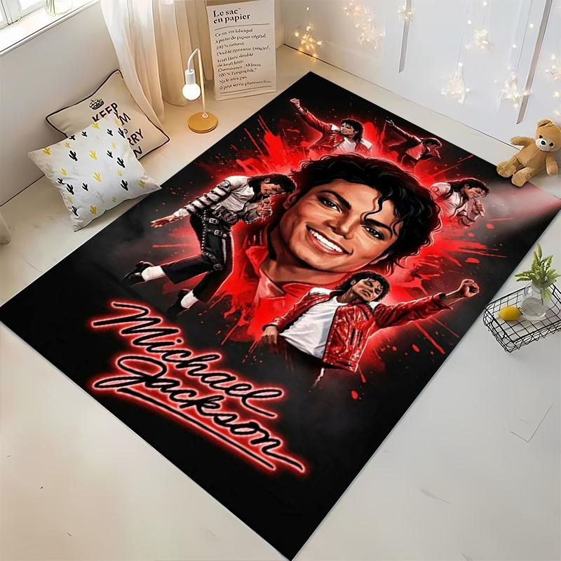 Michael Jackson Iconic Artwork Style Rug Non-slip rug suitable for living room and bedroom sofas.