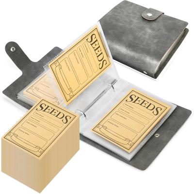 1 Set Aufbewahrungsorganisatoren für Gartensamen, Samen-Organizer-Ordner mit 50 selbstverschließenden Samenumschlägen, Samenpaket-Organizer, Samen