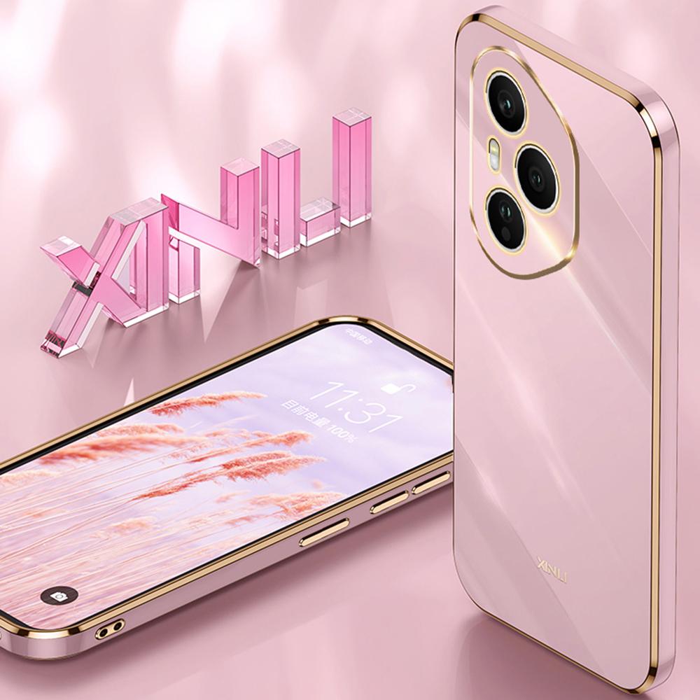 

XINLI For Honor 400 Pro 5G (Global) Case TPU Phone Cover with Electroplating Frame White