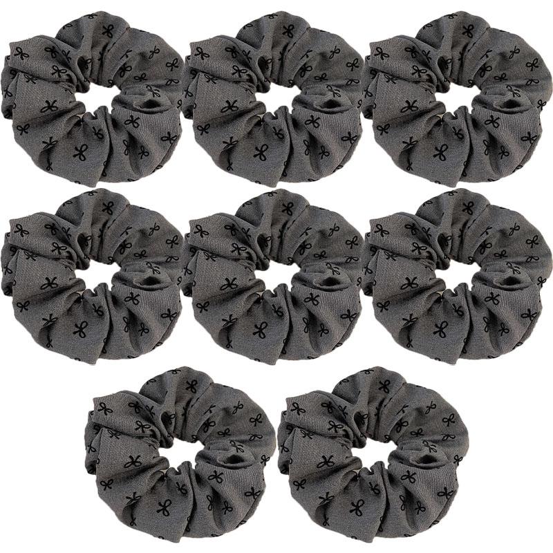 New Polka Dot Hair Ties Rope Women Large Size Heart Bowknot Printed Scrunchies Grey Black Hairband Ponytail Holder Headwear