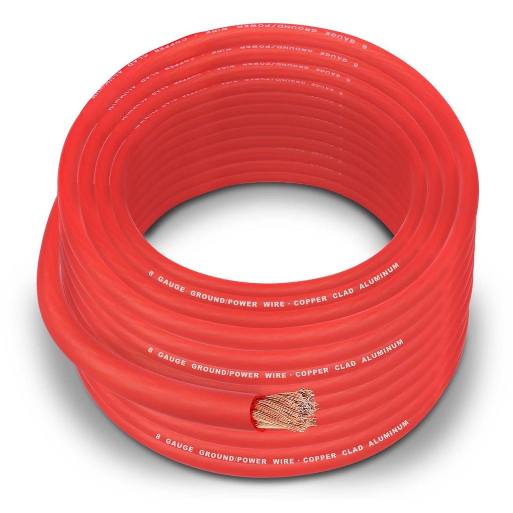 SGANGCAR Power Ground Cable 8 Gauge Copper Pack Aluminum CCA Power Supply / Car