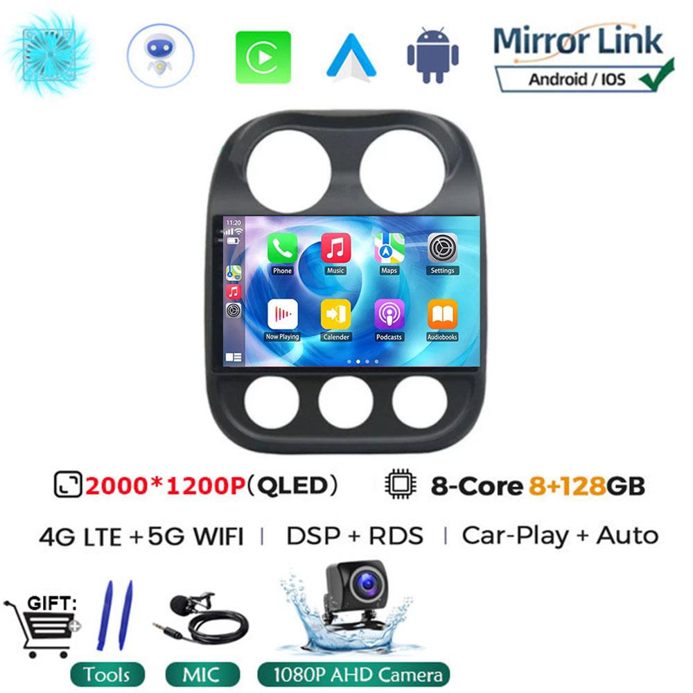 Android14 Car Radio For Jeep Compass Patriot 2010 - 2016 Autoradio Stereo 2 Din Player GPS Navigation Carplay DSP OBD CD Player