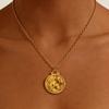 Electroplated Zodiac Pendant Necklace Titanium Steel Light Luxury Choker Fashion Jewelry for Women