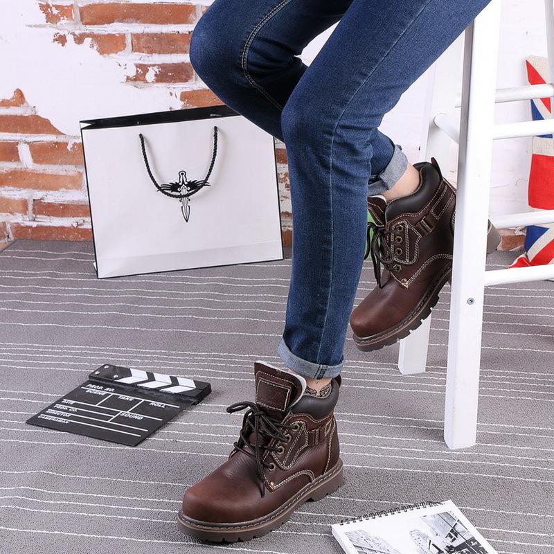 

Короткие ботинки из коровьей кожи, мужские ботинки для активного отдыха, рабочие ботинки, ботинки Martin, модные женские ботинки, британские локомотивные ботинки, кожаные ботинки для пустыни 44 темно-коричневого