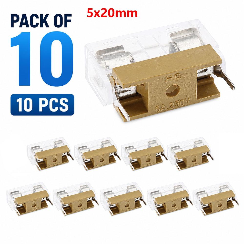 10Pcs/Set 5x20mm 6x30mm Glass Fuse Holder  for Automotive Applications Electrical Circuit Protection