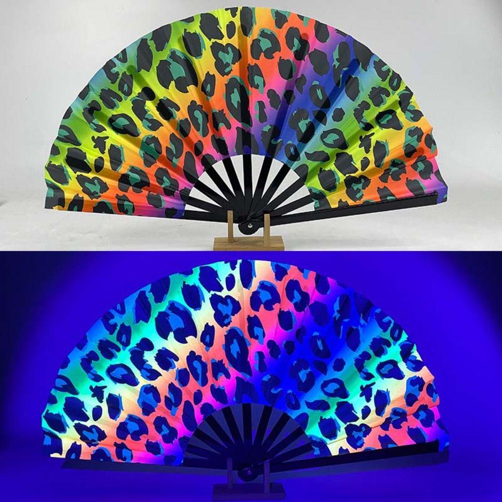 Mushroom Glow-in-the-Dark Folding Fan Butterfly UV Reactive Glow Fan Themed Events