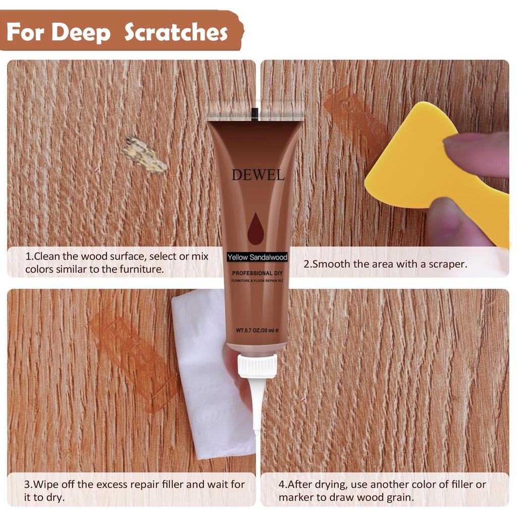 DEWEL Naprawa Mebli Podłogowych Naprawa Naprawa Podłogi Wypełniacz do Dziur Wosk Pszczeli Naprawa Rys Drewna Obróbka Drewna Drzwi Łuszczenie Się Mebli Mebli Rysa