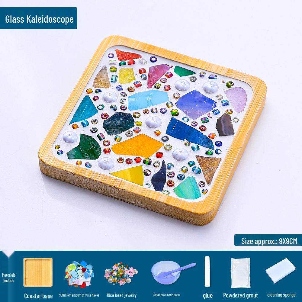 DIY Mosaic Coaster Kit: Creative Glass Sticker Craft for Kids & Adults
