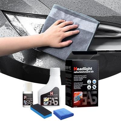 Car Headlight Restoration Polishing Kit Car Headlight Cleaner 180ml Headlight Polishing Cleaner with Coating Agent Weatherproof