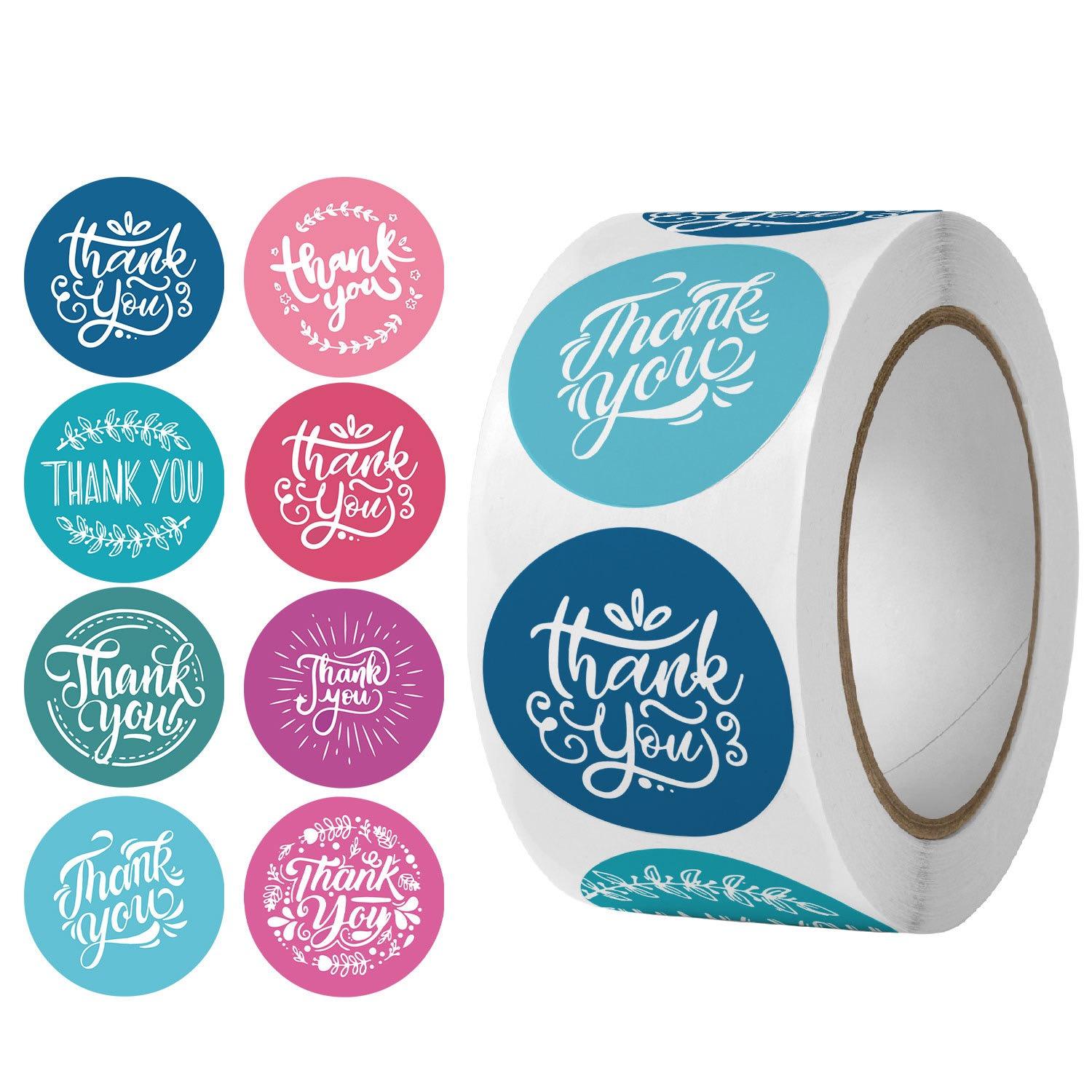 

500 шт./рулон 1 дюймовые красочные наклейки «спасибо» для упаковки подарков, запечатывания конвертов, офисных принадлежностей для малого бизнеса, DIY декора