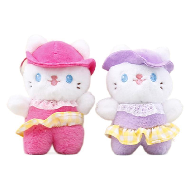 Adorable Plush Cat Keychain Accessory Cute Pink Kitten Doll With Soft Fur Material