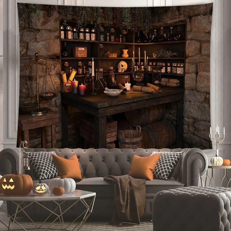 Декоративный гобелен с рисунком камина, домашний настенный декоративный гобелен для гостиной, офиса 100x75cm