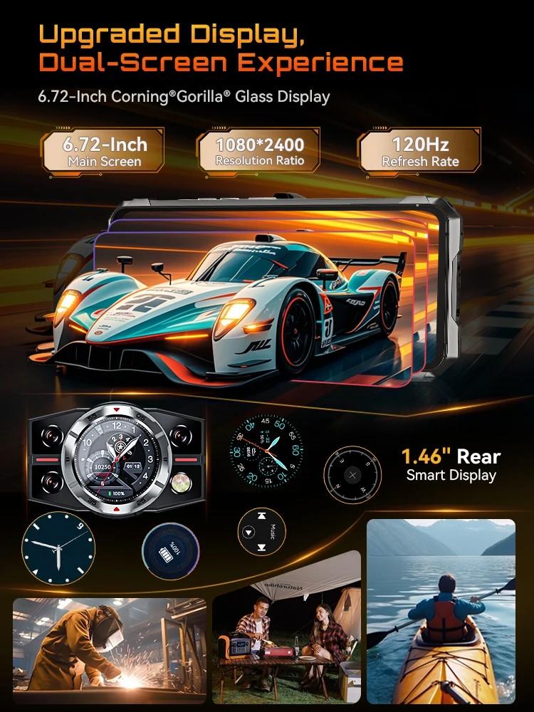 Robust Smartphone 5G Cubot KingKong 11, 10200mAh Batteri, Dimensity 7025 6nm Prosessor, 2.5GHz, 16GB RAM, 256GB ROM, 108MP Kamera