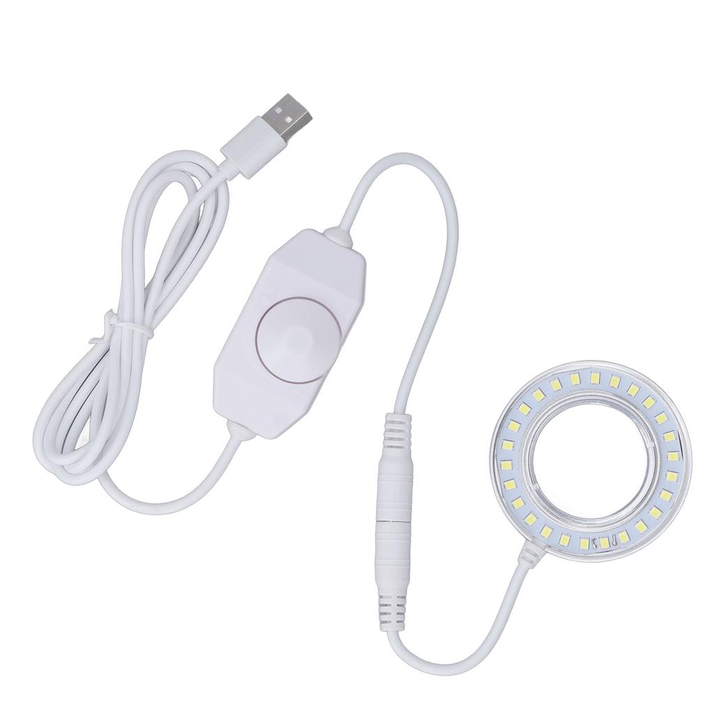 Microscope Lighting Lamp Spiral Buckle Adjustable Brightness LED Ring Light with Regulator