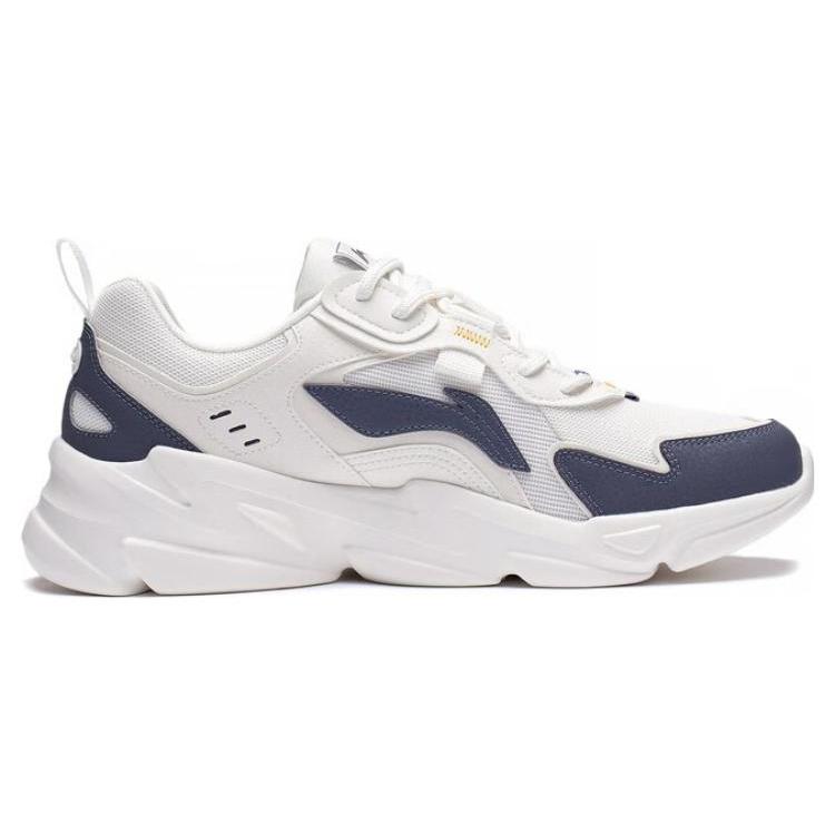 New LiNing Cloud Sea Anti Slip Wear Resistant Low Top Casual Shoes Men's White Gray AGCT153-1