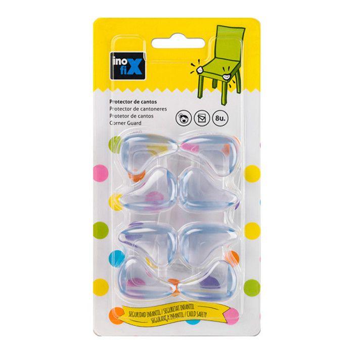 Protecteur Coins Transparent - PVC Flexible - Lot de 8 - Inofix - 66501