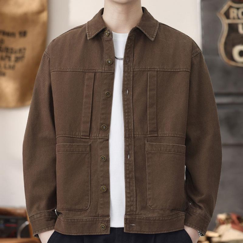 Paimon Men s Retro Denim Workwear Jacket - Autumn Casual Loose Fit M / 100-120 lbs