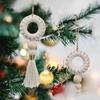 2pcs Woven Christmas Wreaths Pendant Cotton Rope Christmas Tree Ornaments Boho   New Year