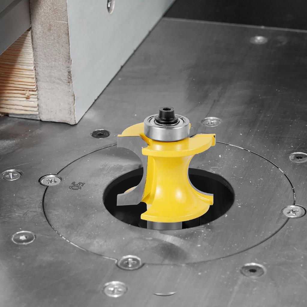 5Pcs 1/2 Inch Shank Bullnose Router Bit Set Carbide Radius Half Round Bearing Router Bit Sturdy Edge Cutting Bit Woodworking