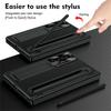 Plating Leather Phone Case For Samsung Galaxy Z Fold 8 Wide 7 6 5 4 TriFold Luxury Hidden Bracket Cover with Pen Slot & S Pen Screen Protector Film