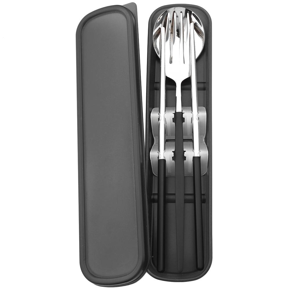 Gold Geschirr Set Reise Camping Besteck Gabel Löffel Stäbchen Set Geschirr Mit Tragbare Box Edelstahl Besteck Set