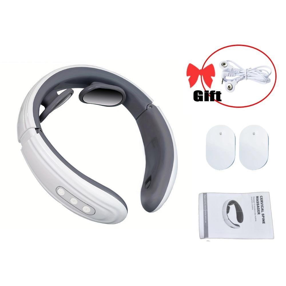Electric Neck Shoulder Pulse Massager Kneading 2 Head TENS EMS Pulse Heating Cervical Vertebra Relax Pain Relief Massage