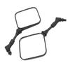 Pair of Motorcycle Square Rearview Mirrors 360 Degree Adjustable Wide Viewing Angle Universal Side Mirrors for Folding