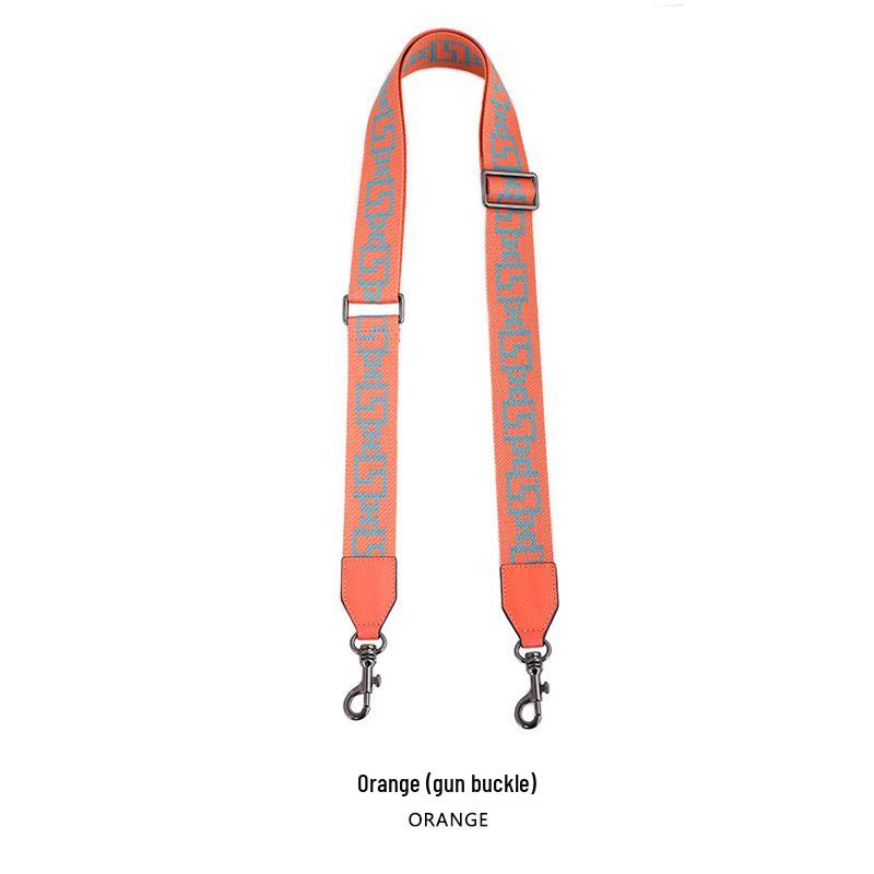 MHS-F-43 Crossbody Bag with Wide Lychee Grain Leather Strap and High-End Canvas Chain Pattern