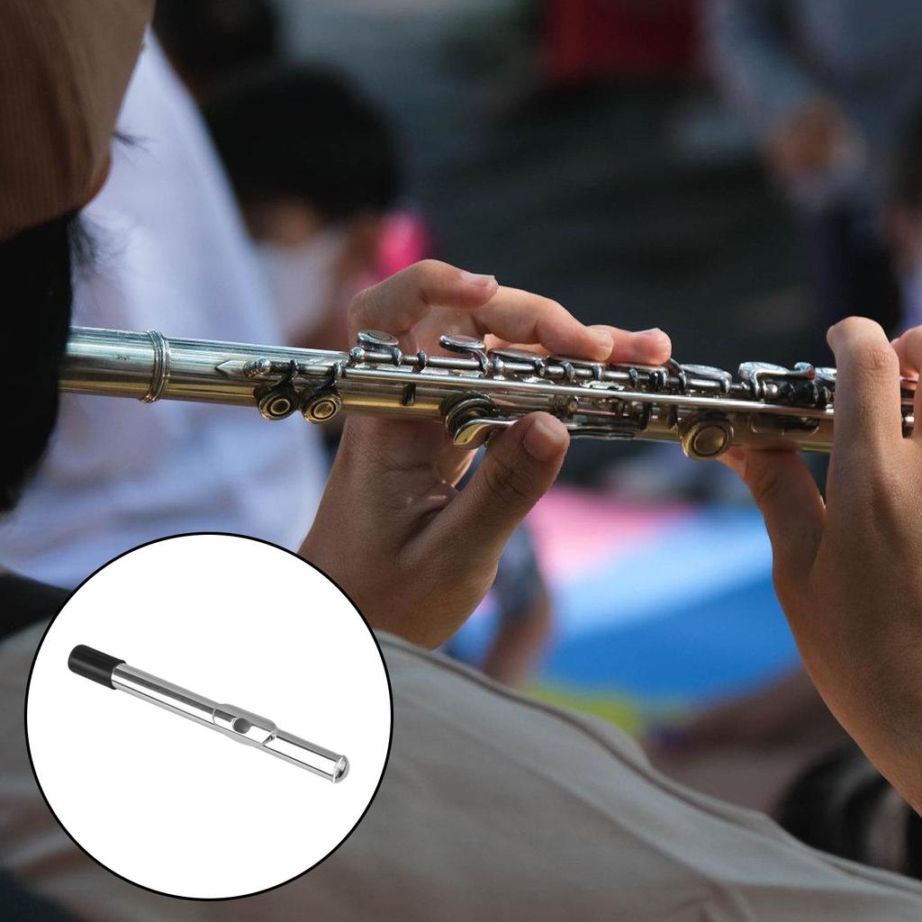 Silver Metal Flute Headjoint 23cm Professional Flute Head Joint Flute Part Suitable for Woodwind Musicians and Student