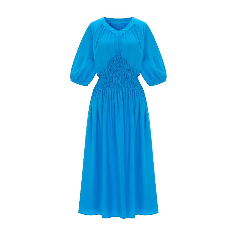 T View V-Neck Smoke Banding Long Dress_V6B-Cop017